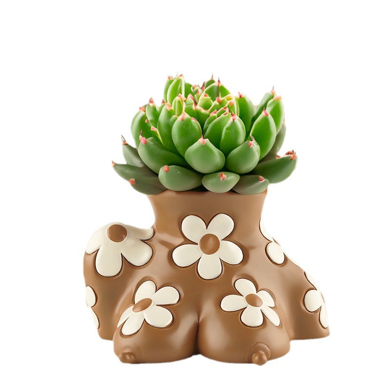 Creative Resin Body Art Flowerpot for Home Decor