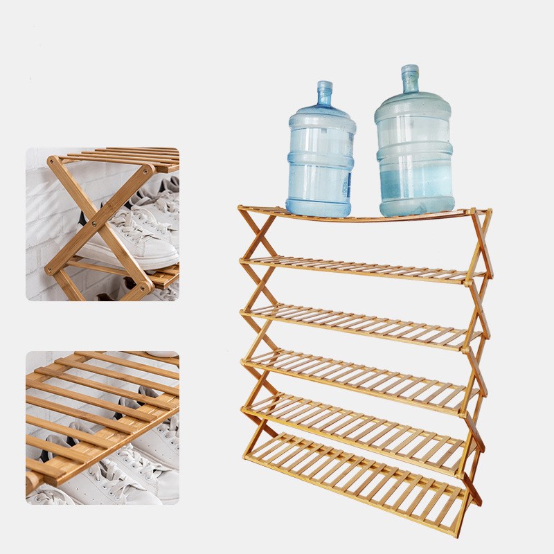 Bamboo Flower Stand 4-Layer Foldable Plant Rack