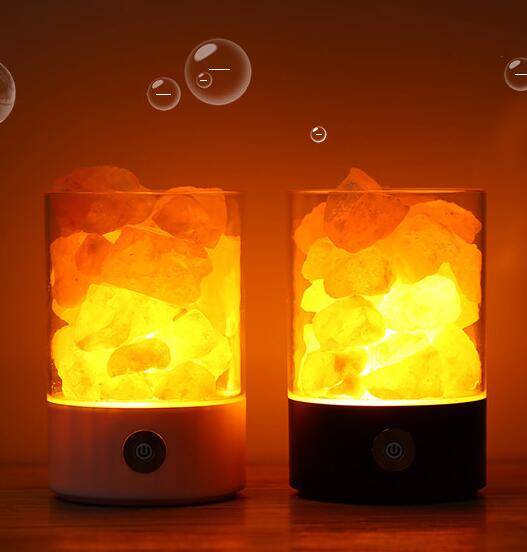 USB Himalayan Salt Lamp Crystal LED Night Light for Home Decor