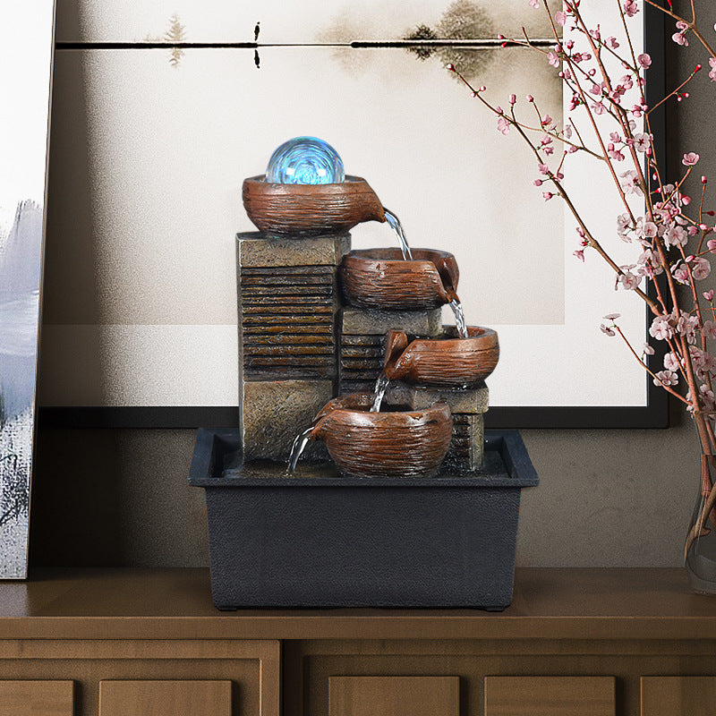 European Indoor Water Fountain Running Water Tabletop Decor