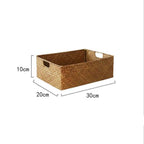 Straw Woven Rectangular Storage Baskets for Home Decor