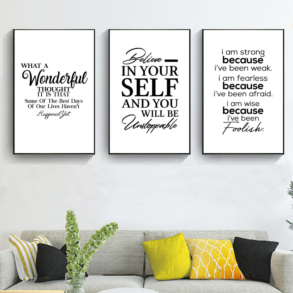 Minimalist Wall Motivational Quote Canvas for Home Decor