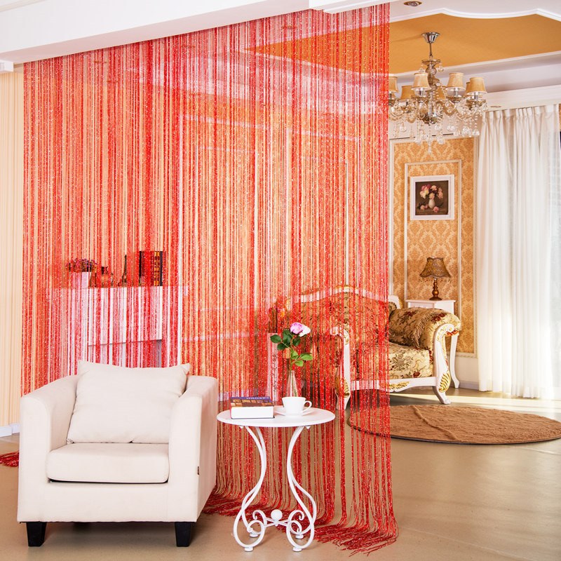 Silver Thread Door Curtain Hanging Partition & Window Screen Decor