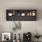 Espresso Wooden Wall-Mounted Coat Rack