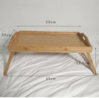 Portable Solid Wood Bed Table Tray
