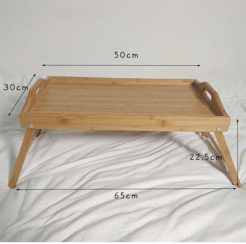Portable Solid Wood Bed Table Tray