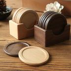 Japanese-Style Wooden Coaster Set for Home