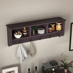 Espresso Wooden Wall-Mounted Coat Rack