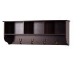 Espresso Wooden Wall-Mounted Coat Rack