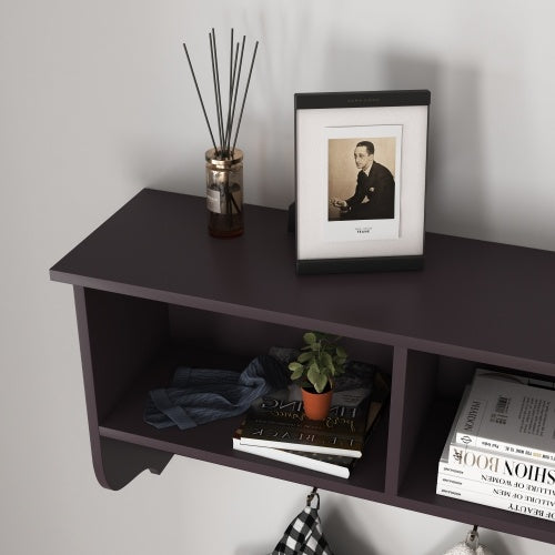 Espresso Wooden Wall-Mounted Coat Rack