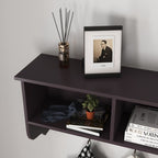 Espresso Wooden Wall-Mounted Coat Rack