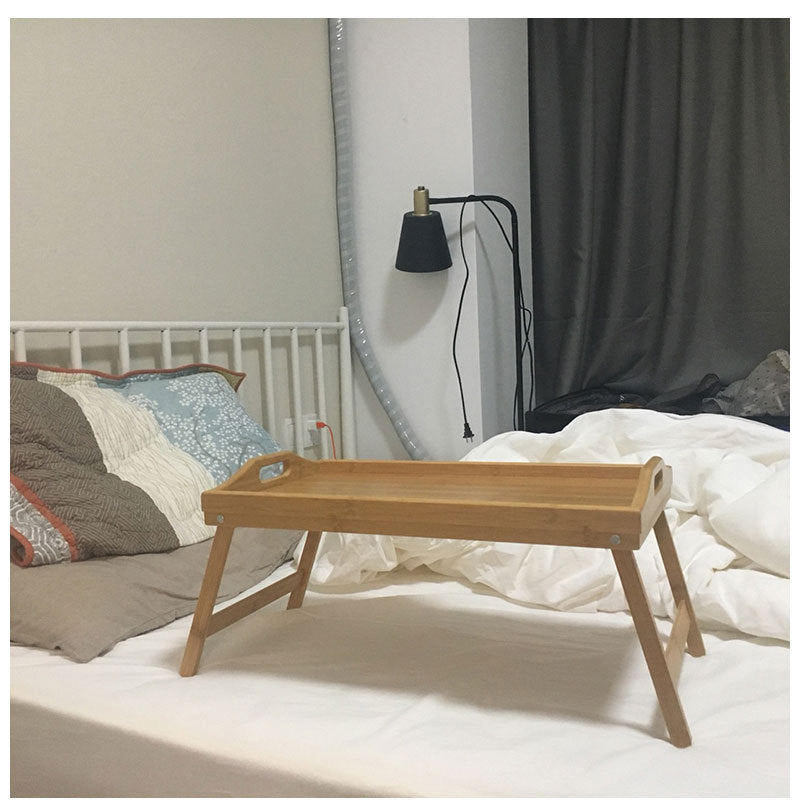 Portable Solid Wood Bed Table Tray