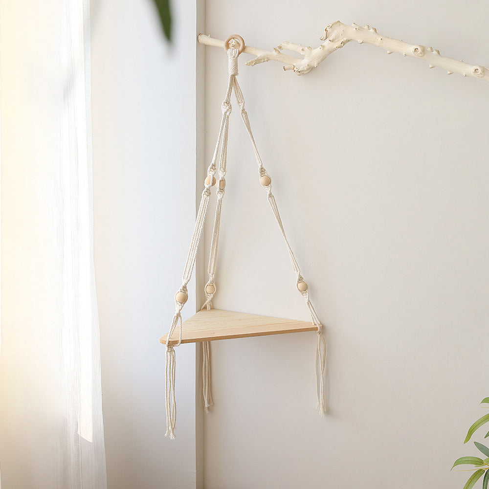 Macrame Hanging Shelves Boho Bedroom Plant Holder & Home Decor