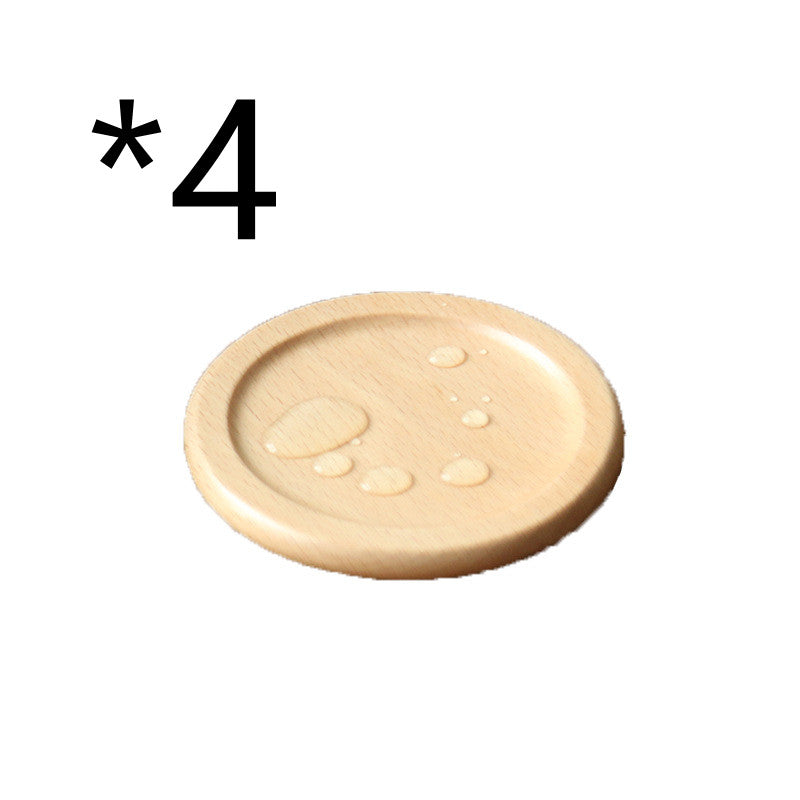 Japanese-Style Wooden Coaster Set for Home