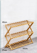 Bamboo Flower Stand 4-Layer Foldable Plant Rack