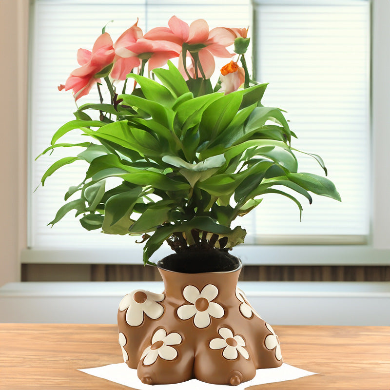 Creative Resin Body Art Flowerpot for Home Decor