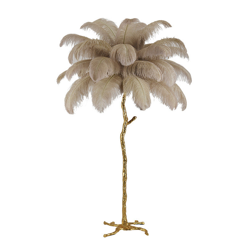 Feather Bedside Lamp Copper Floor Lamp for Home Decor