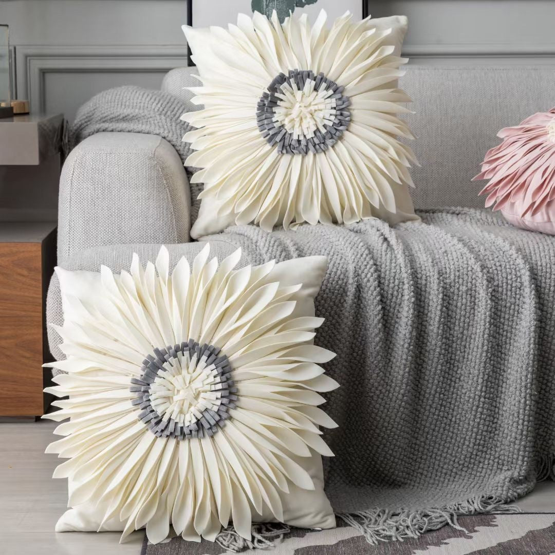 Fashion Modern White Velvet Throw Pillow