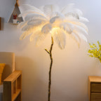 Feather Bedside Lamp Copper Floor Lamp for Home Decor