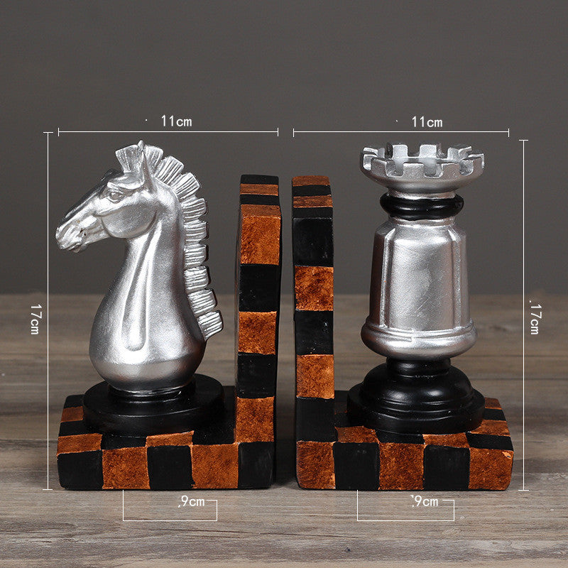 European-Style Resin Chess Bookends