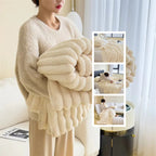Soft Bubble Velvet Rabbit Fur Blanket