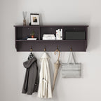Espresso Wooden Wall-Mounted Coat Rack