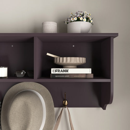 Espresso Wooden Wall-Mounted Coat Rack