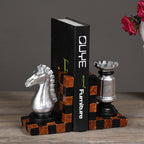 European-Style Resin Chess Bookends