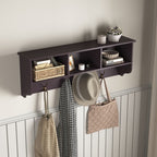 Espresso Wooden Wall-Mounted Coat Rack