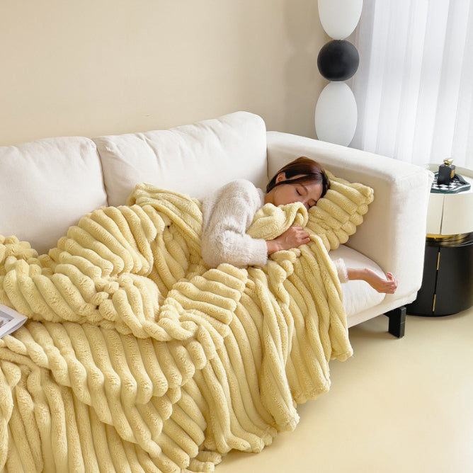 Soft Bubble Velvet Rabbit Fur Blanket