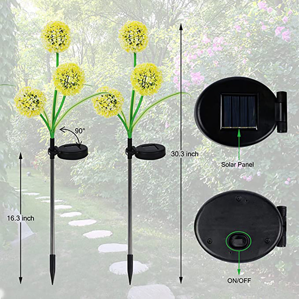 Outdoor Solar Dandelion Lantern 3 LED Garden Pathway