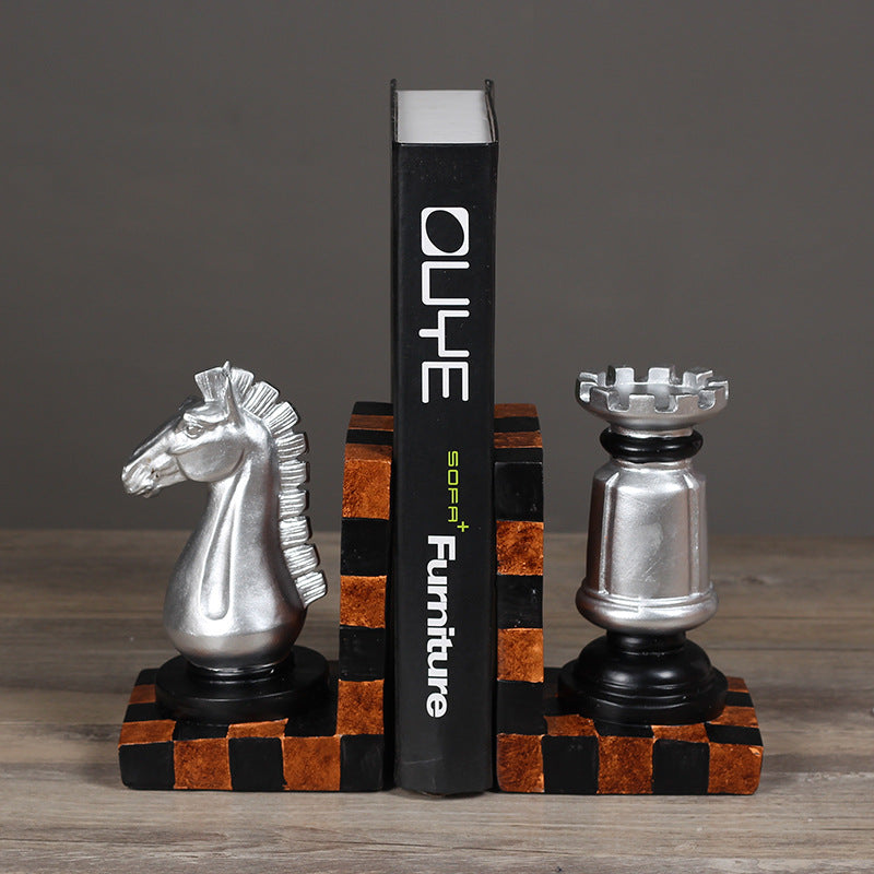 European-Style Resin Chess Bookends