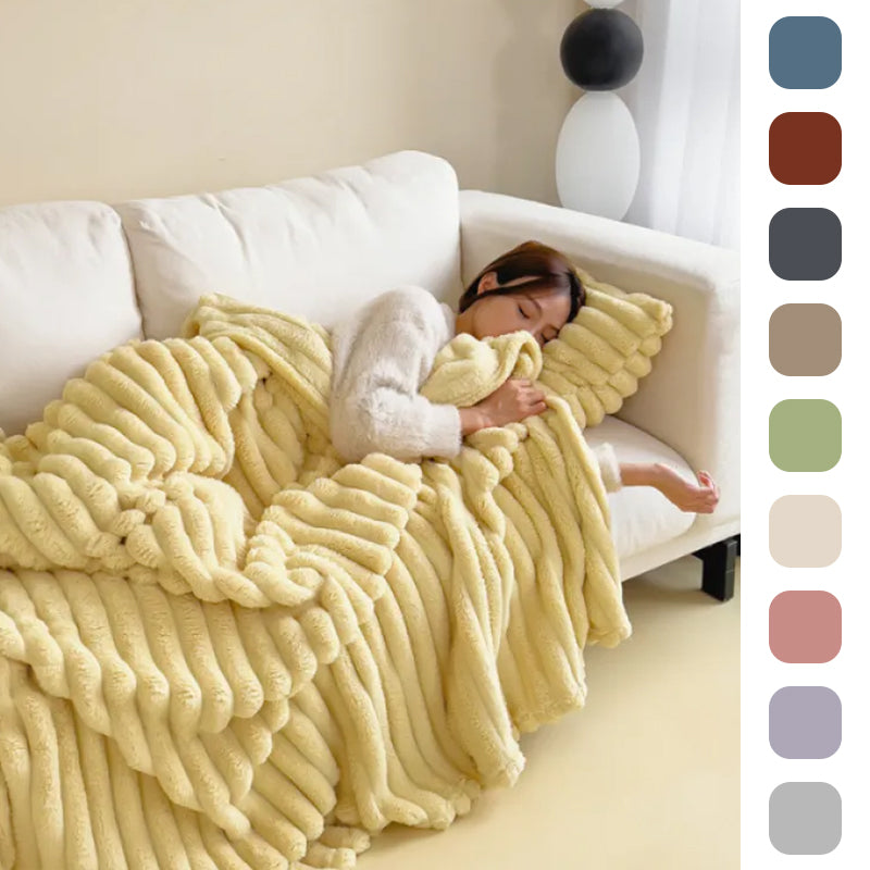 Soft Bubble Velvet Rabbit Fur Blanket