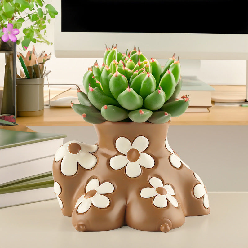 Creative Resin Body Art Flowerpot for Home Decor