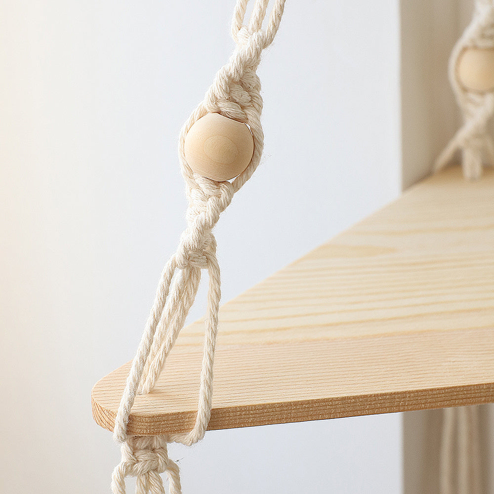 Macrame Hanging Shelves Boho Bedroom Plant Holder & Home Decor