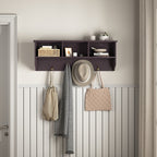 Espresso Wooden Wall-Mounted Coat Rack